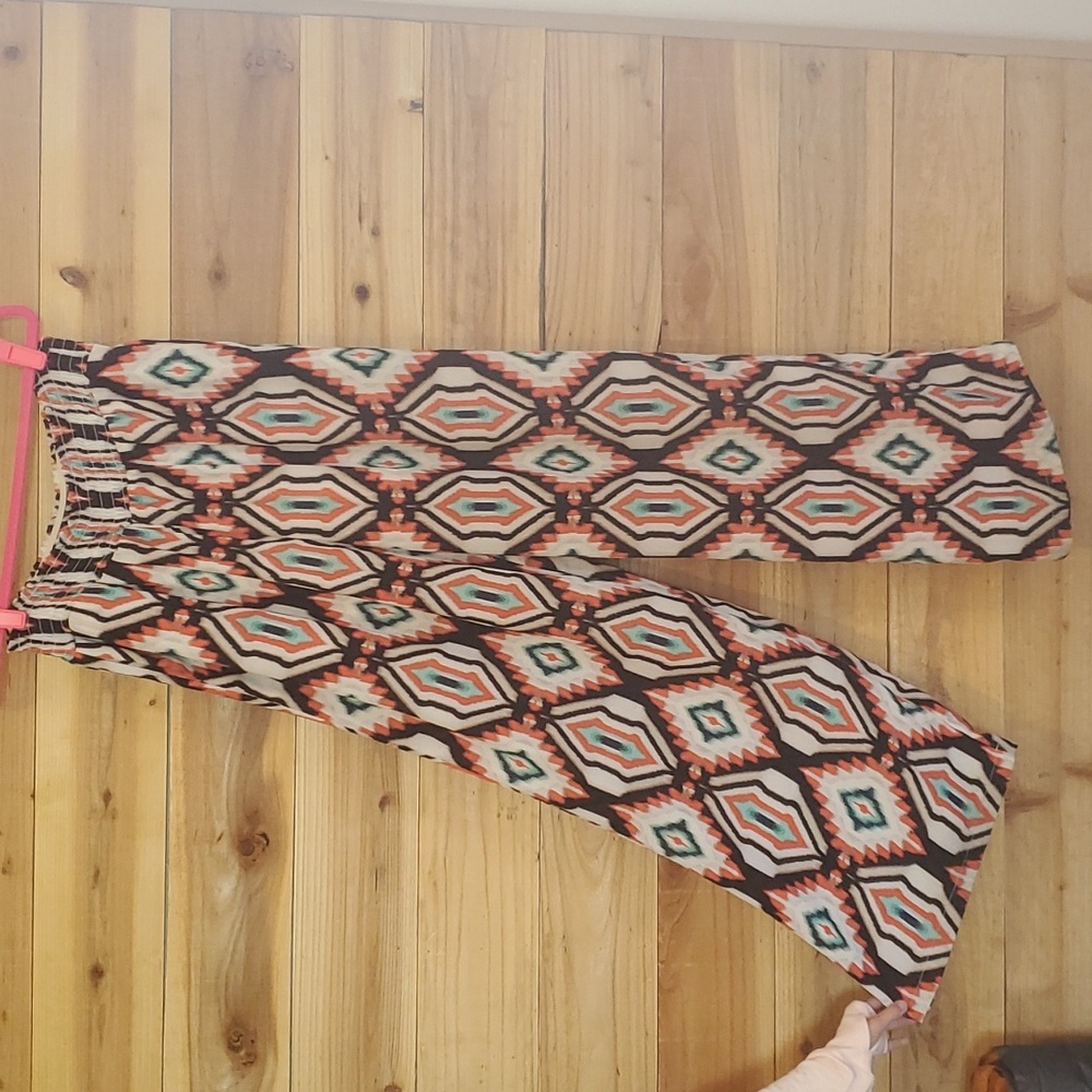 Aztec print lightweight Palazzo Pants